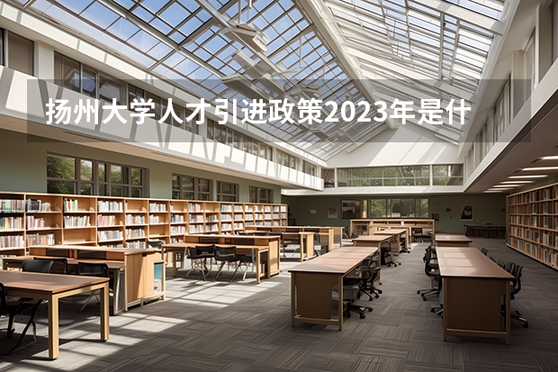扬州大学人才引进政策2023年是什么？