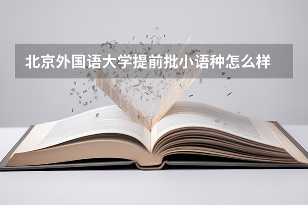 北京外国语大学提前批小语种怎么样