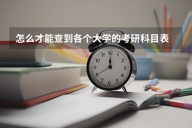 怎么才能查到各个大学的考研科目表