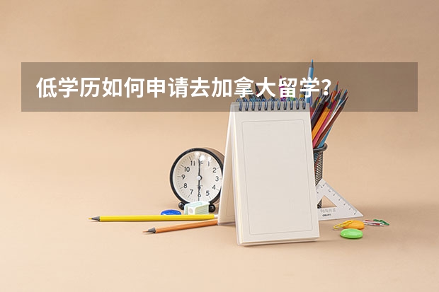 低学历如何申请去加拿大留学？