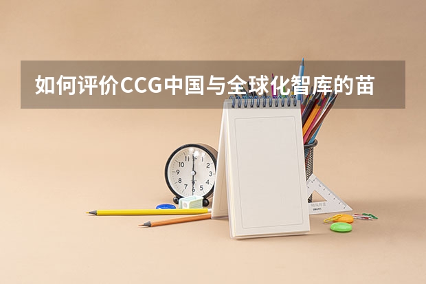 如何评价CCG中国与全球化智库的苗绿博士?