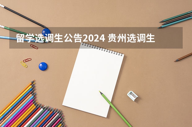 留学选调生公告2024 贵州选调生报名时间2024