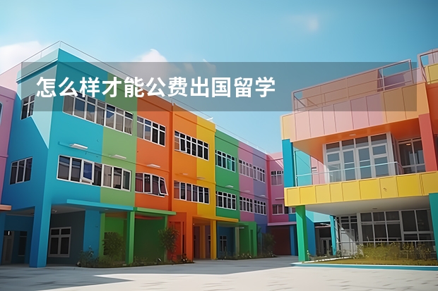 怎么样才能公费出国留学