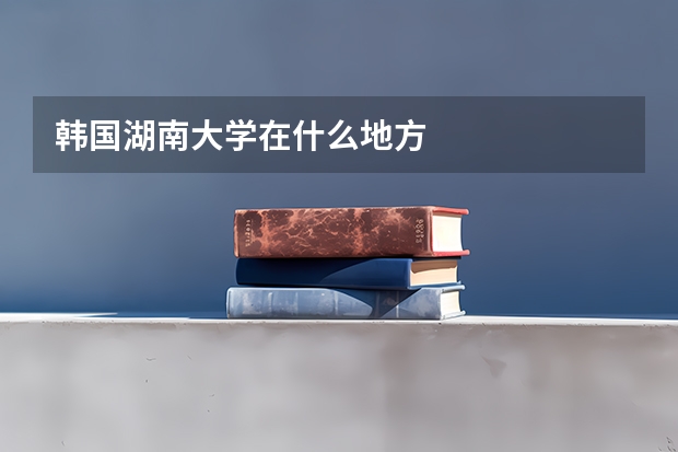 韩国湖南大学在什么地方