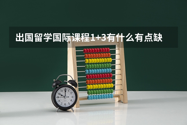 出国留学国际课程1+3有什么有点缺点吗？